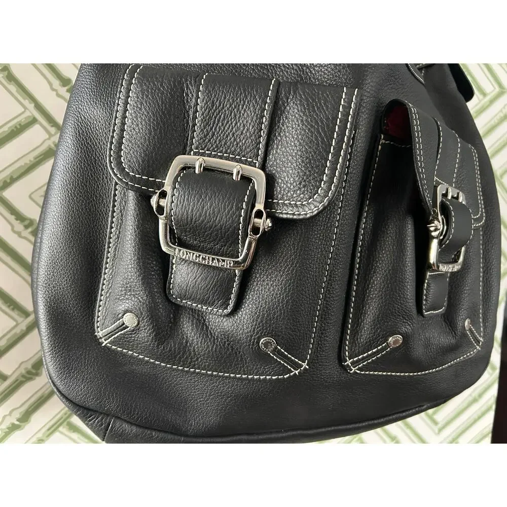 Longchamp Black soft leather shoulder handbag EU - Picture 4 of 9